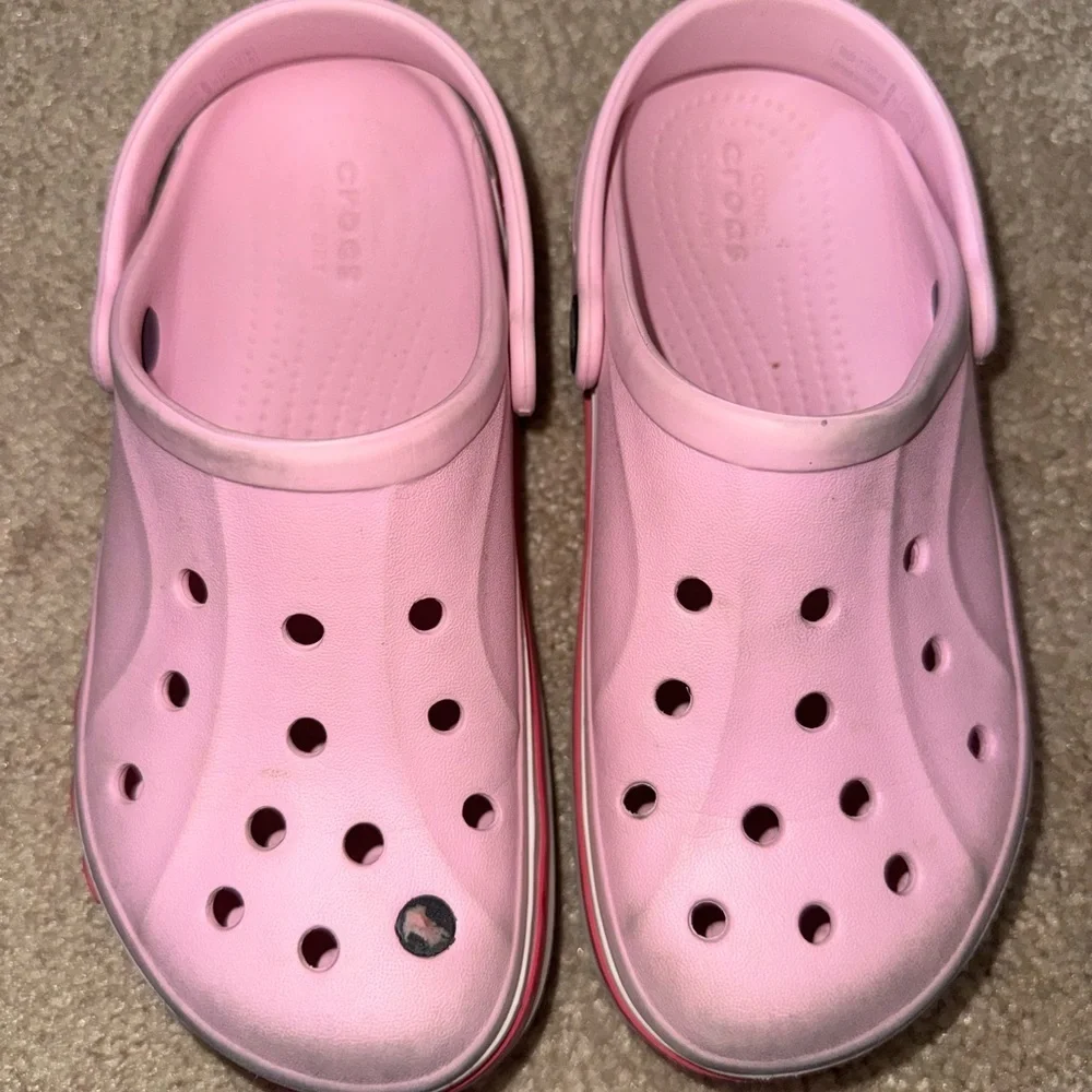 Crocs Kids Classic Low Platform Clog Pink J1 Toddler Youth Sandals Slip On Shoes